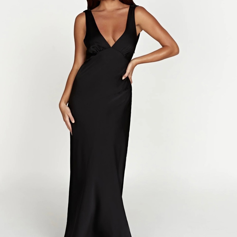 Nadia Maxi Satin Dress With Back Cowl